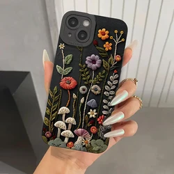 Embossed Floral Painted Phone Case - Elegant and Durable Design Cover for Redmi Note 12Pro 4G (1)