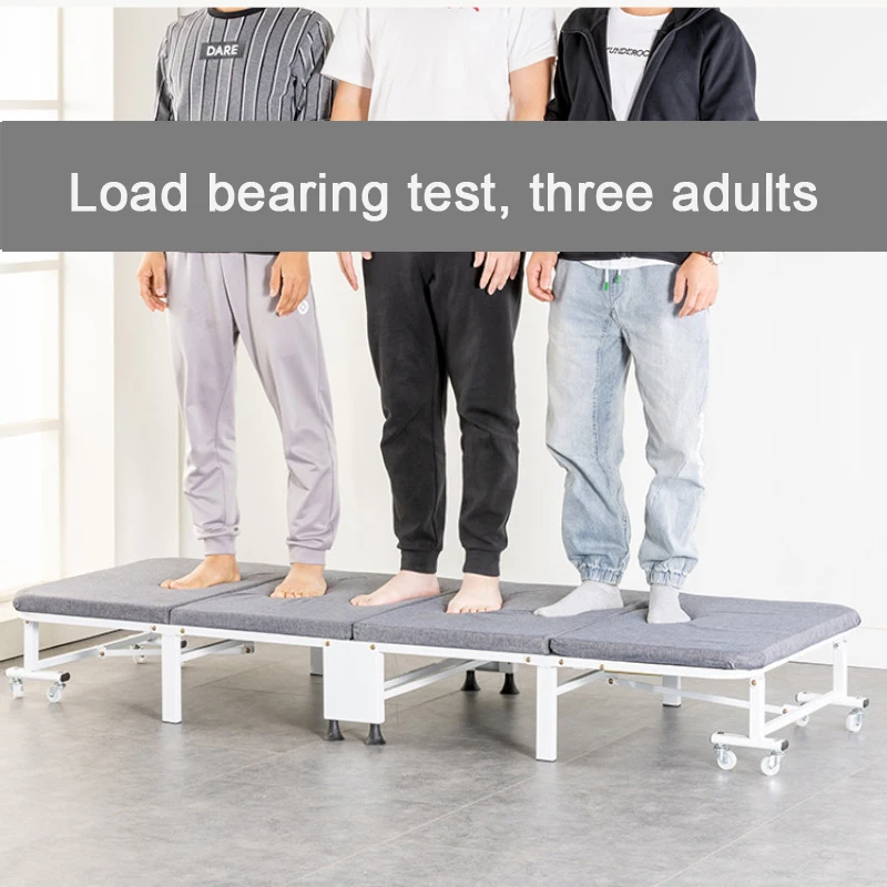 Foldable bed with wheels 190*80Cm Folding Single Bed Foldable Bed Adult Rest Portable Office Lunch Break Siesta Easy to carr