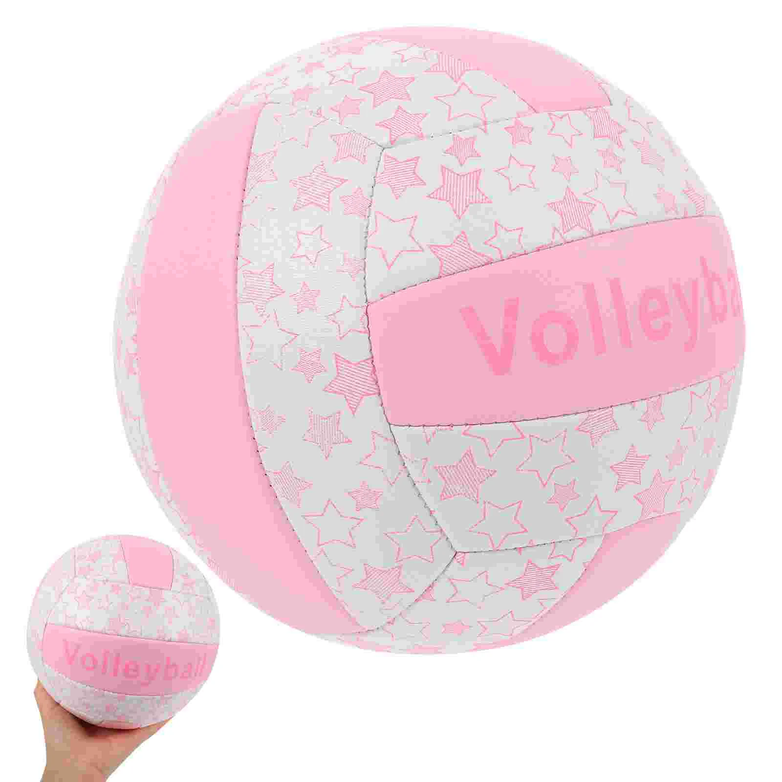 Volleyball Indoor Training Soft Sports Universal Size 5 Official Pink for Student