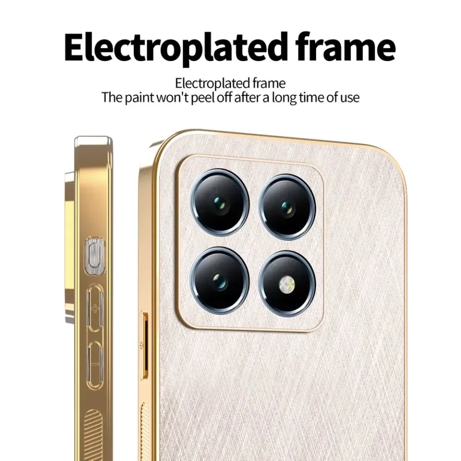 Luxury Gold Silk Skin Case - Full Protection Leather Shockproof Cover