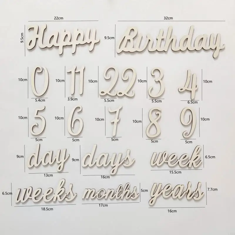 L8RB Newborn Chip Card Photography Props Set Number Letters Date Props for Baby Girl Boy Baby Shower Bathing Gift Card