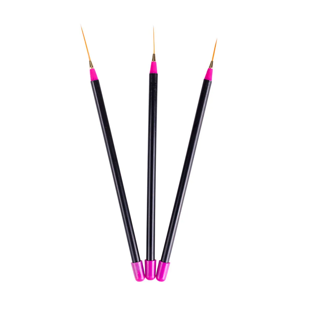 3개 네일 아트 브러쉬 펜 세트 도트 페인팅 살롱용 고품질 파인 팁 라이너
