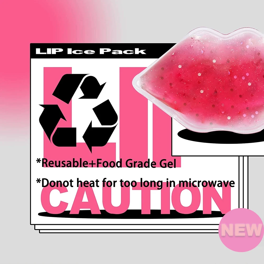 1-6PCS Lip Gel Ice Packs Flexible Reusable Cooling Pad Cold Compress for Cosmetic Injuries Pain Relief Cold Use for Lip Surgery