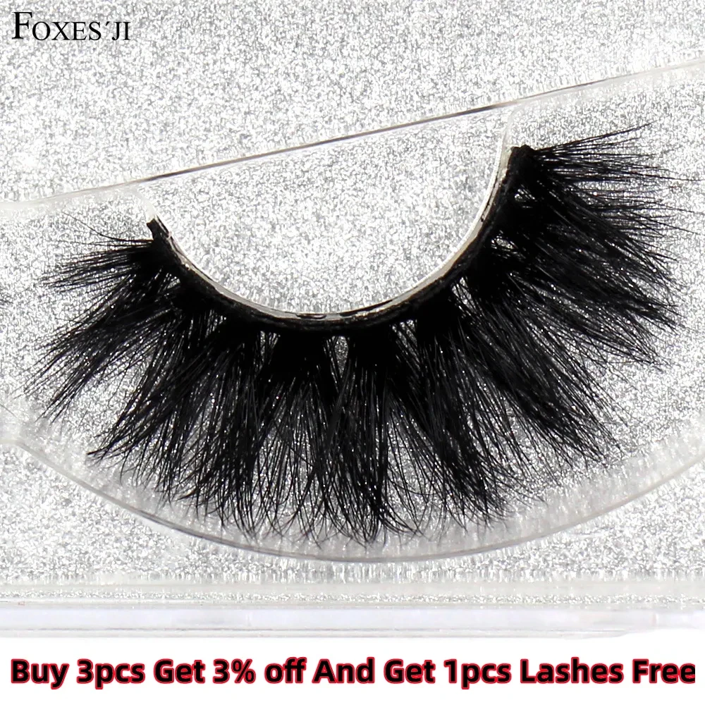 FOXESJI Eyelashes 3D Mink Lashes Fluffy Dramatic Thick Cross High Volume Soft Wispy Fake Eyelashes Eye Lashes Eyelash Extension