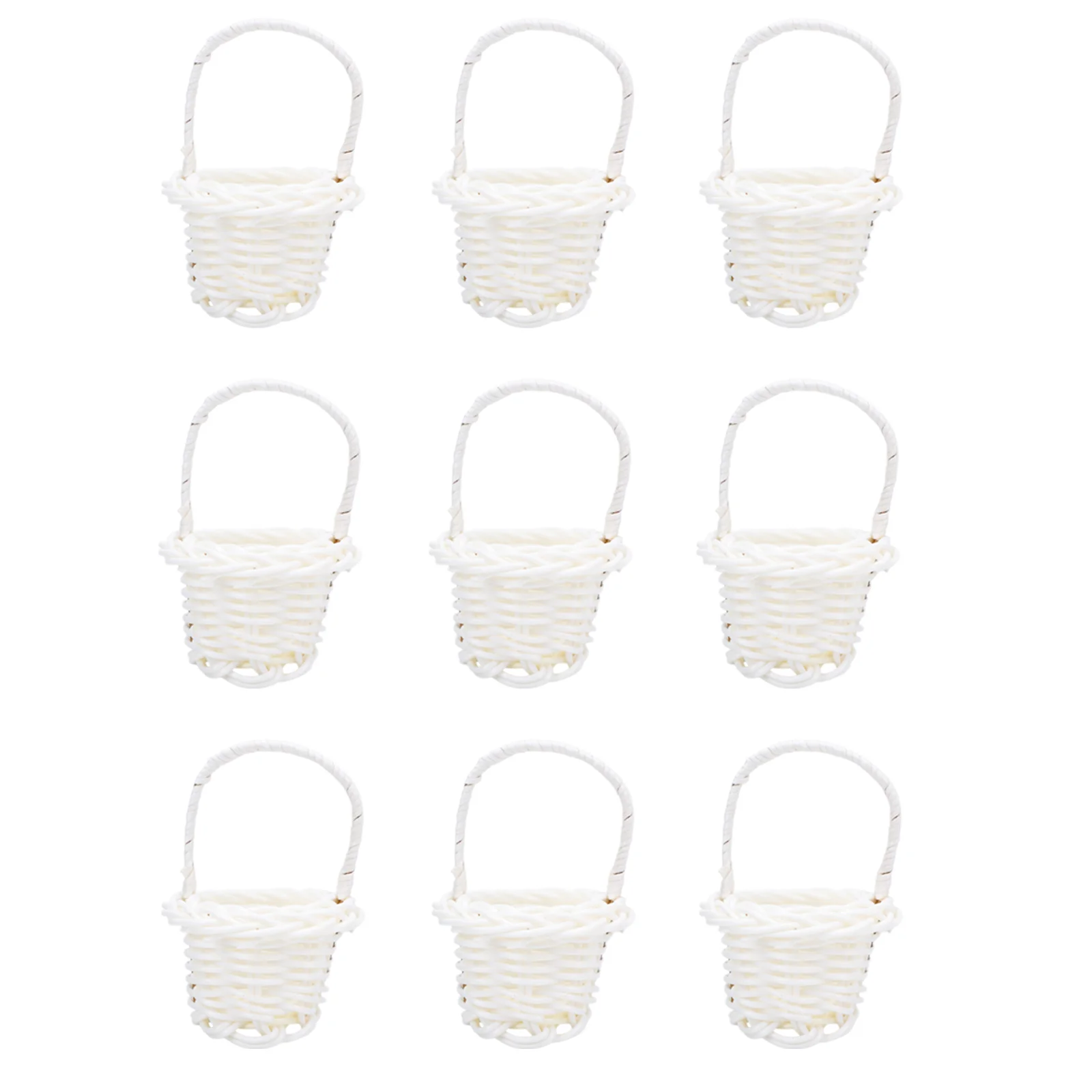 

20 Pcs Mini Flower Basket Plastic for Micro Landscape Decor Handmade Portable Home Photo Props Multi-purpose Woven Girl