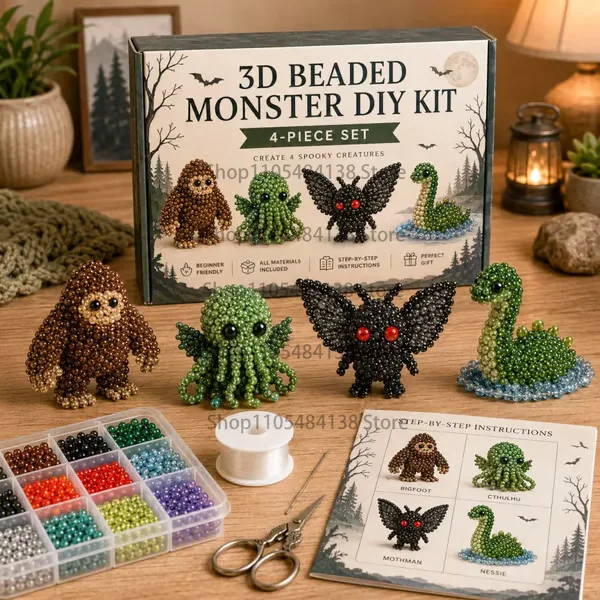Kit Artigianale 3D di Animali con Perline, Kit Fai-da-Te per Adulti, Piccoli Animali 3D in Perline per Progetti Creativi