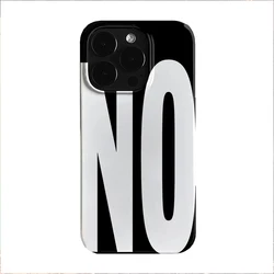 Funda de teléfono de arte con letras en blanco y negro personalizadas
