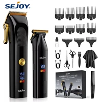 SEJOY 2 Pcs/set Hair Clippers Men Trimmer Kit for Barber Mens Beard Haircut Set Professional Hair Cutting Barber Machines 1