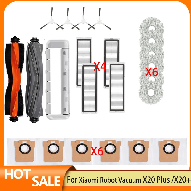 1S/ S20 plus/ S20+/ X10+/ X20 pro, 2 spazzole a rullo, 8