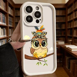 Charming Owl Knit Hat Design Luxury Anti - Slip TPU Phone Case - Full Protective Cover for Redmi 9C (White DQMYTYCNE)