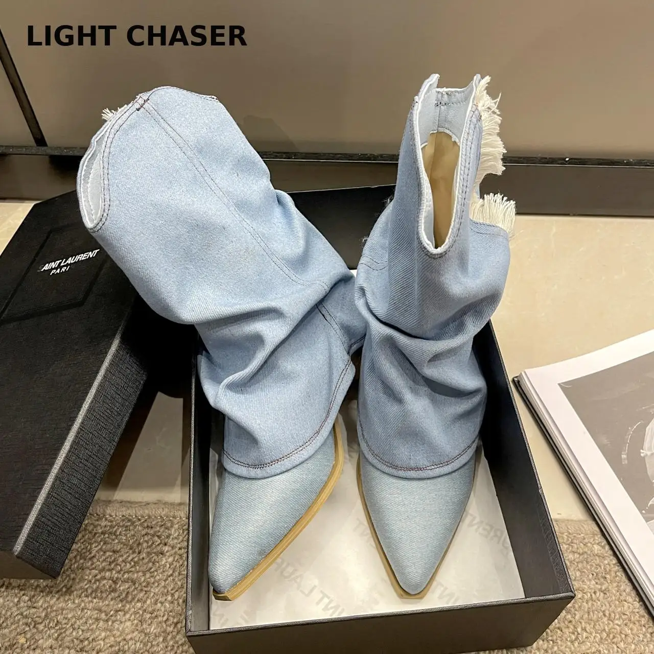 2023 Short Ankle Boots for Autumn for Footwear Womens Pumps Cowboy Female Heels Pointed Toe Modern Shoes Ladies Western Boots