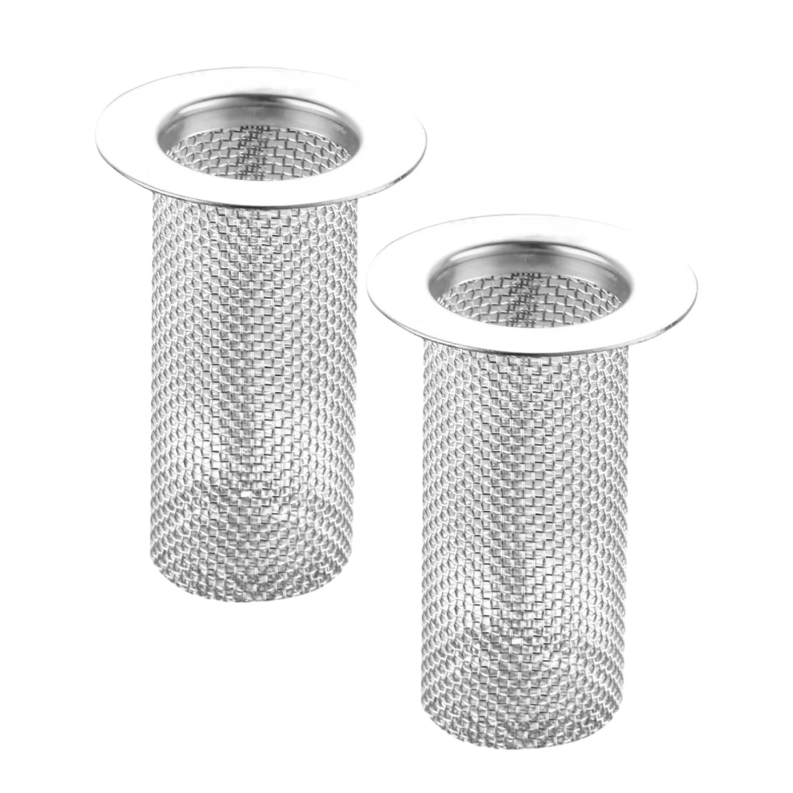 

2pcs Easy To Install Floor Reusable Anti Clog Mesh Basket Debris Toilet Sink Drain Strainer Bathroom Large Wide Stainless Steel