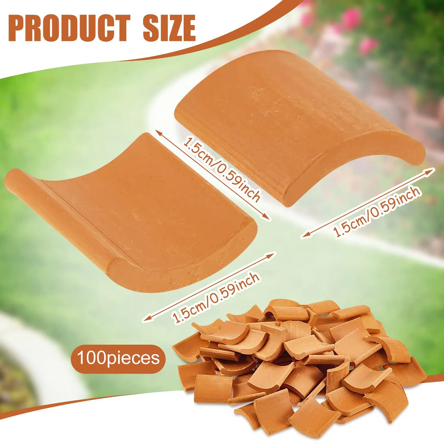 200 Pcs Roof Tiles Model Building Set Red Miniature Tiles for DIY Landscape Kitchen Garden Decoration 5