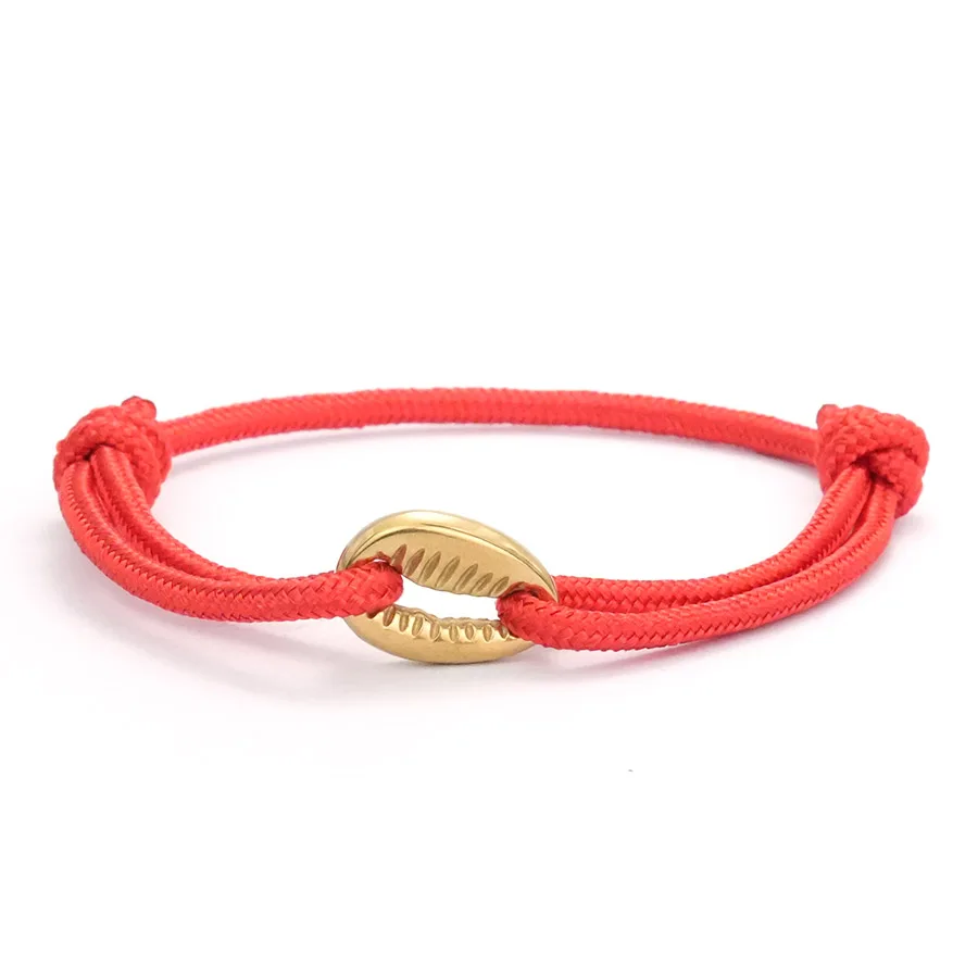 Noter Neues Muschelarmband aus Edelstahl für Herren, 6 Farben, handgefertigt, verstellbar, Paracord-Armband, cooles Reithandzubehör – Detail 13