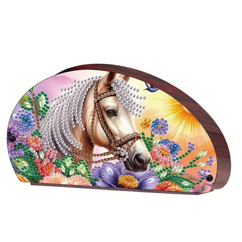 Wood Flowers DIY Rhinestones Storage Holder Crystal Diamond Storage Shelf Diamond Painting Organizer Rack for Home Study Office