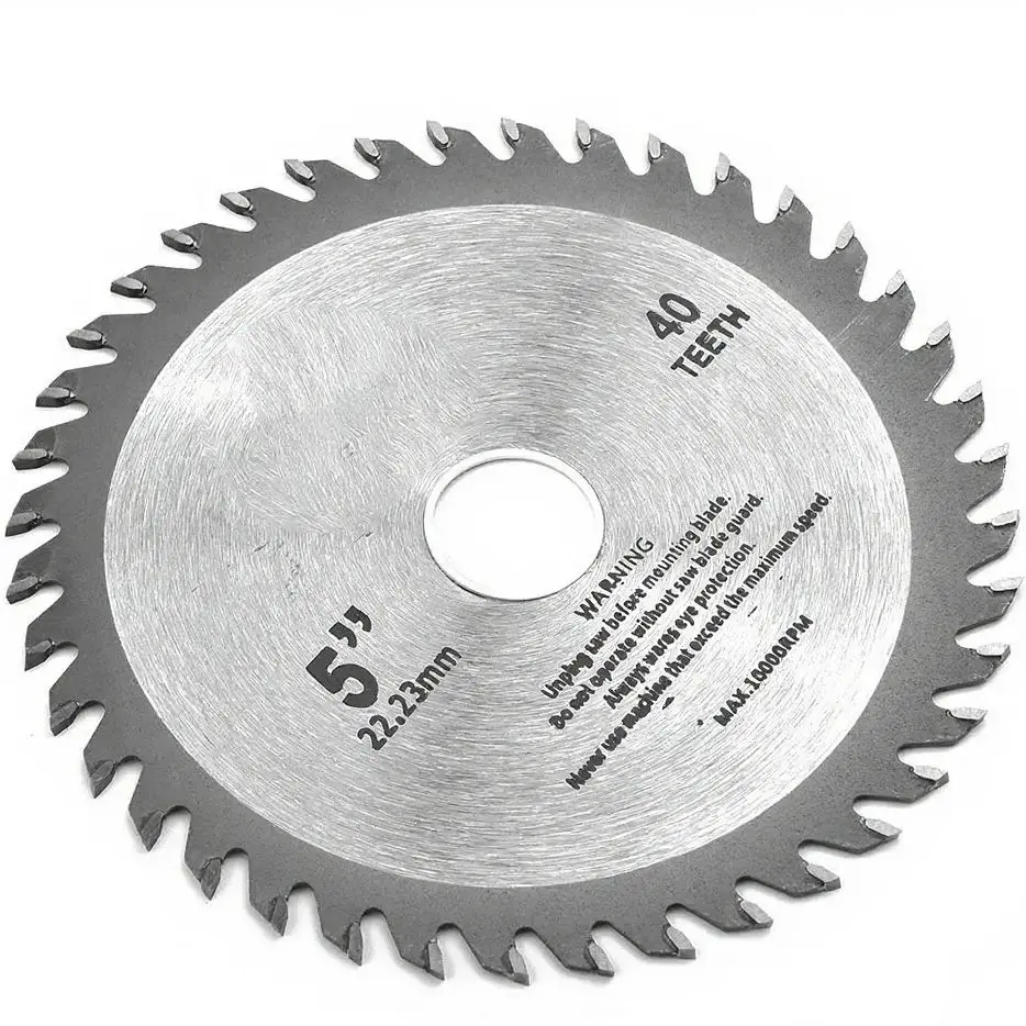 Cutting Disc 5inch 125mm Cutting Disc Mini Circular Saw Blade For Wood Plastic Metal Rotating Carbide Cutting Tools 40 Teeth 12000 Max RPM