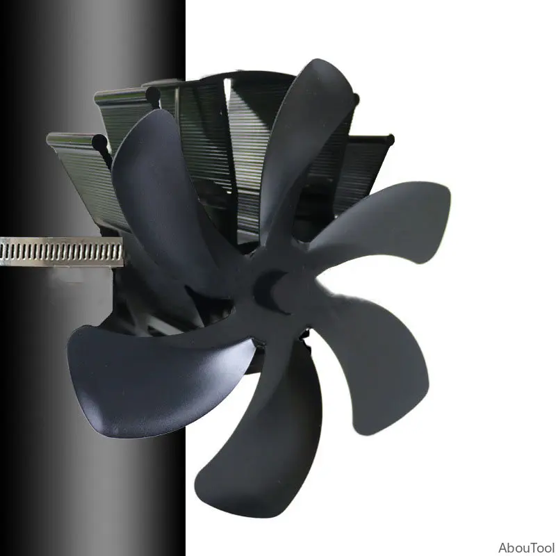1pc Fireplace Fan Blade Replacement Diameter 180mm Aluminum Alloy Fan Blade 6 Stove Flame Butane Gas Stoves Fireplace