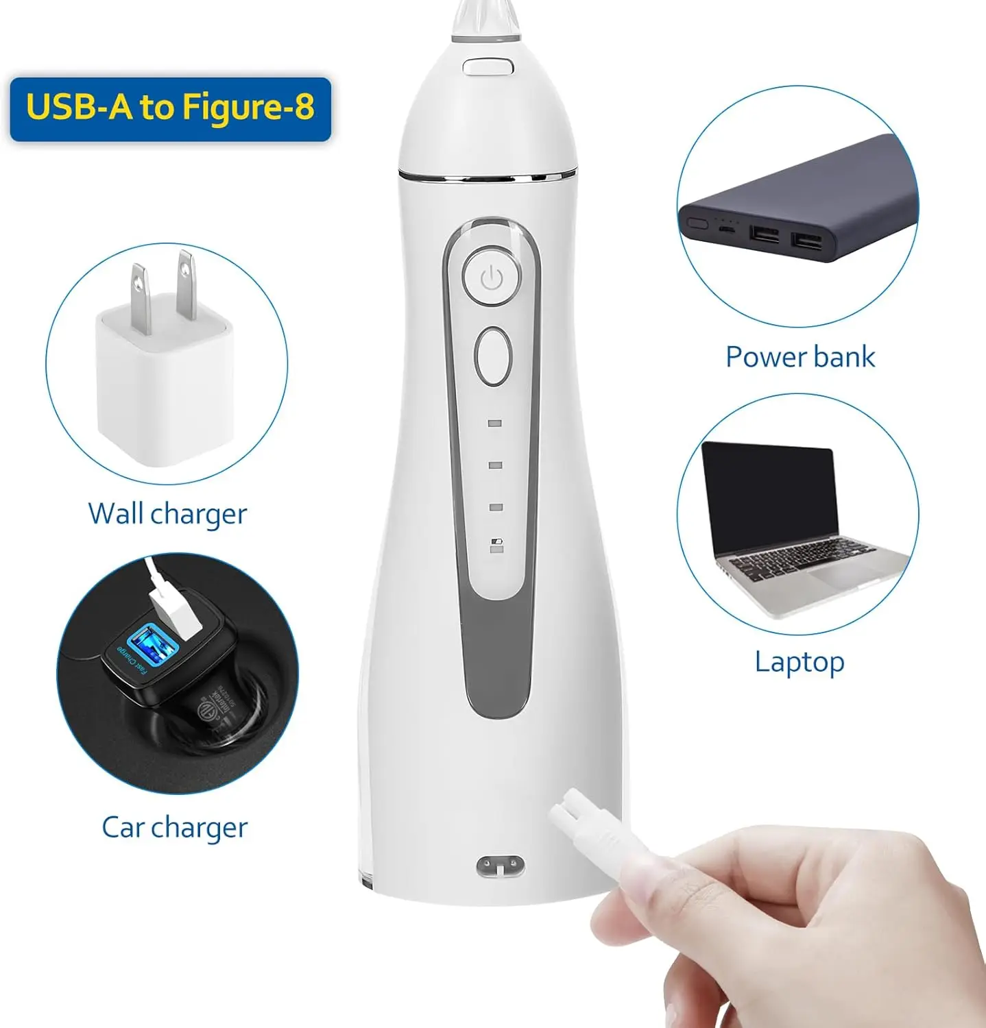 Water Flosser Charger Cord for Nicwell, COSLUS, Oralfree, Nicefeel, MOSPRO, Aquasonic, Tovendor, Hangsun, McNaval, Zerhunt