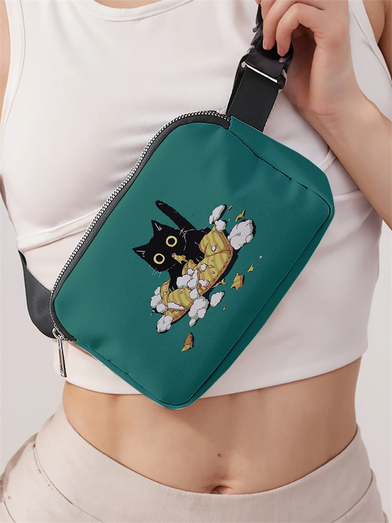 1pc,stylish adjustable crossbody bag for disruptive cats, neutral sports waist bag, suitable for running