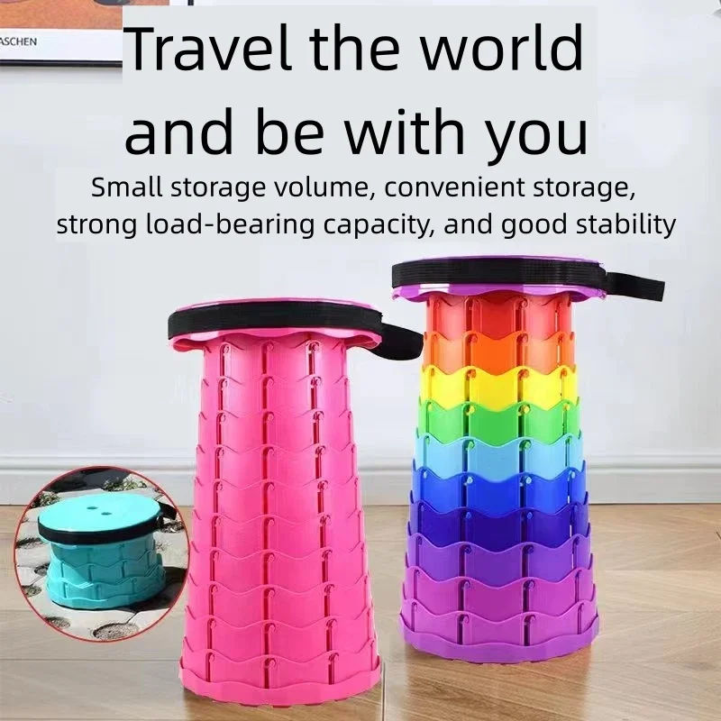Portable Telescopic Stool Travel Camping Plastic Folding Chair Picnic Seat Queuing Outdoor Retractable Beach Fis Folding Stool,Folding Chair