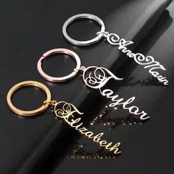 customized products KeyChains for Women Personalized Name logo Pendant Stainless Steel mens car keyring gift for wedding guest