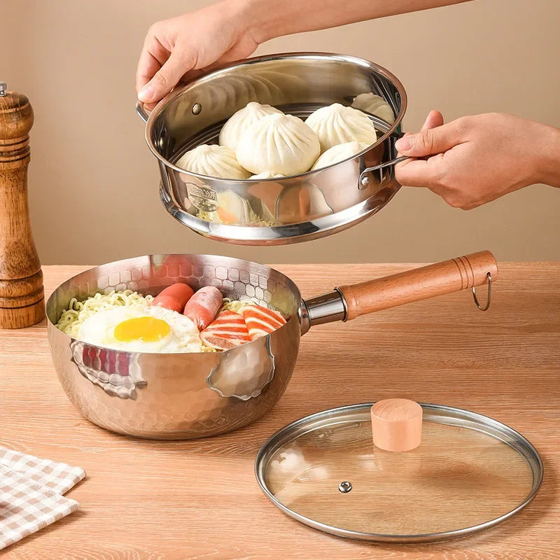 316 Stainless Steel Pot Household Small Milk Baby Food Pot Non-stick Spaghetti Borscht Induction Cooker