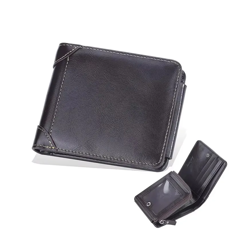1 PC Men's Wallet with Zip Closure and Coin Pocket - Short Style Leather Wallet for Portability - Card Holder for Bank Cards 6