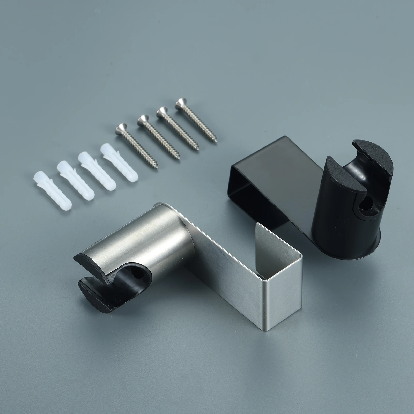 1set Stainless steel Bidet Sprayer Holder with Hook Toilet Tank Hand Shower Head Holder Attachment Bathtub Robe Hangers Bracket
