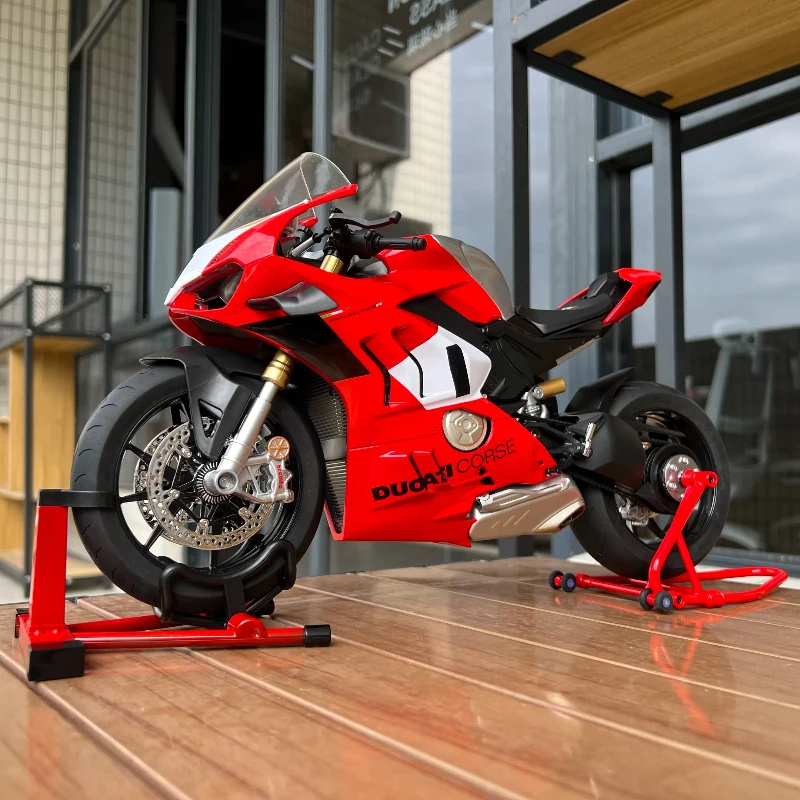 1:6 Ducati V4S Spray motorcycle Alloy Diecast Model Car Sound And Light Dynamic ornaments decoration Collection Hobby gift Boy