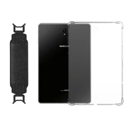 Clear Protective TPU Tablet Cover with Shockproof Airbags for Samsung Galaxy Tab A 10.5 (TPU Case and Strap)