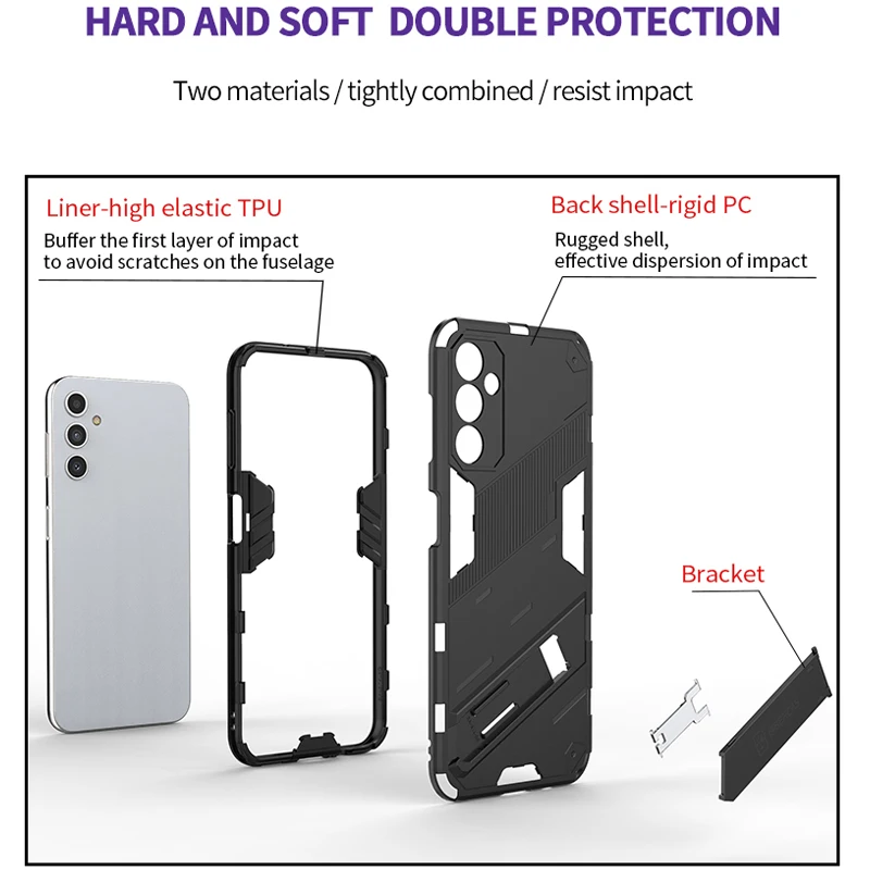 Rugged Shockproof Armor Phone Cover with Holder