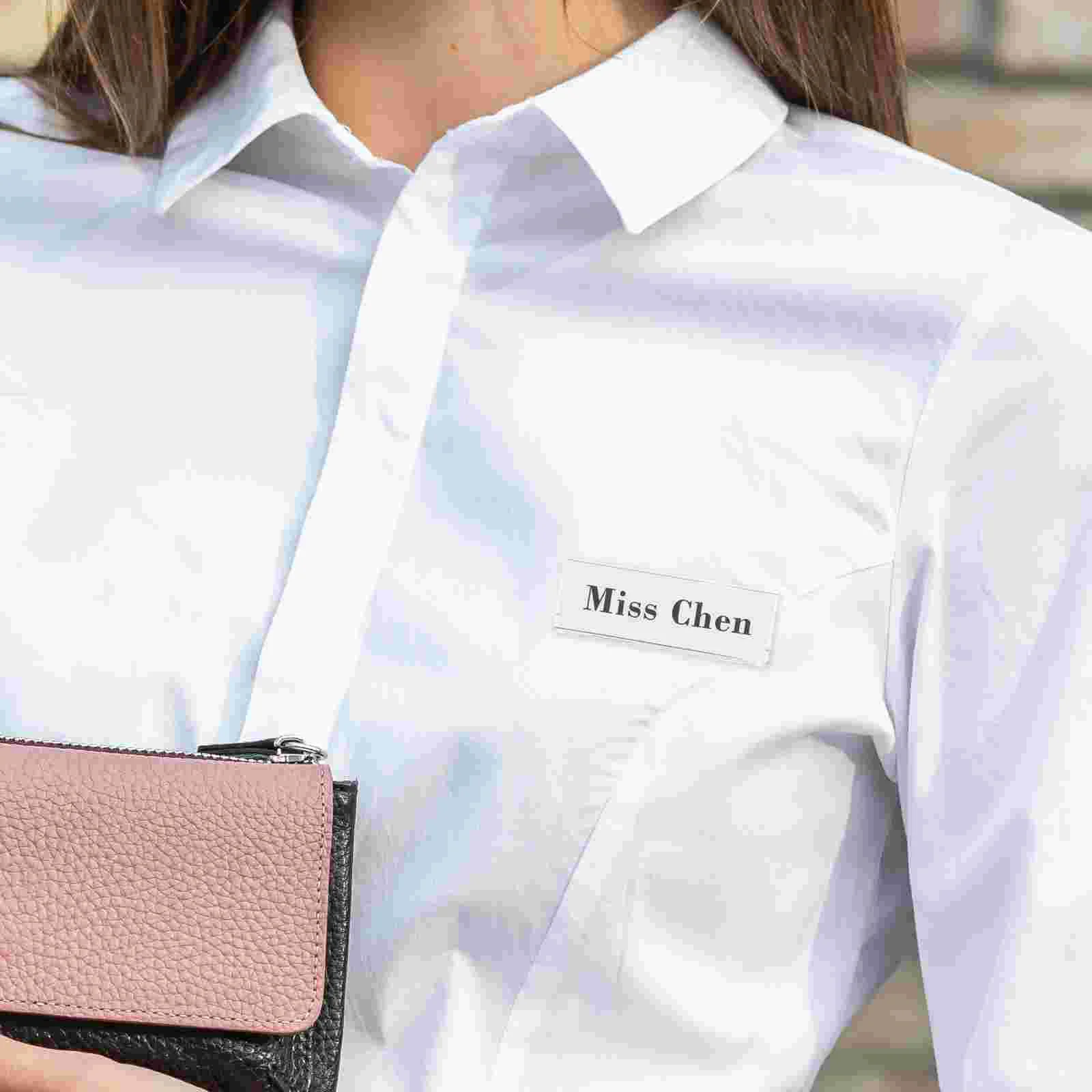 10 Pcs Acrylic Card Badge Holder Transparent Name Tag Holder For Employee Student Office Identity Holders  Work Badge Holders 