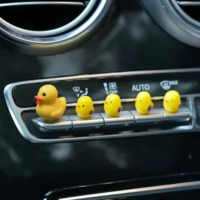 5Pcs Cute Mini Ducks Car Interior Decoration Auto Rearview Mirror Dashboard Ornaments For Woman Man Gift Car Accessories 2
