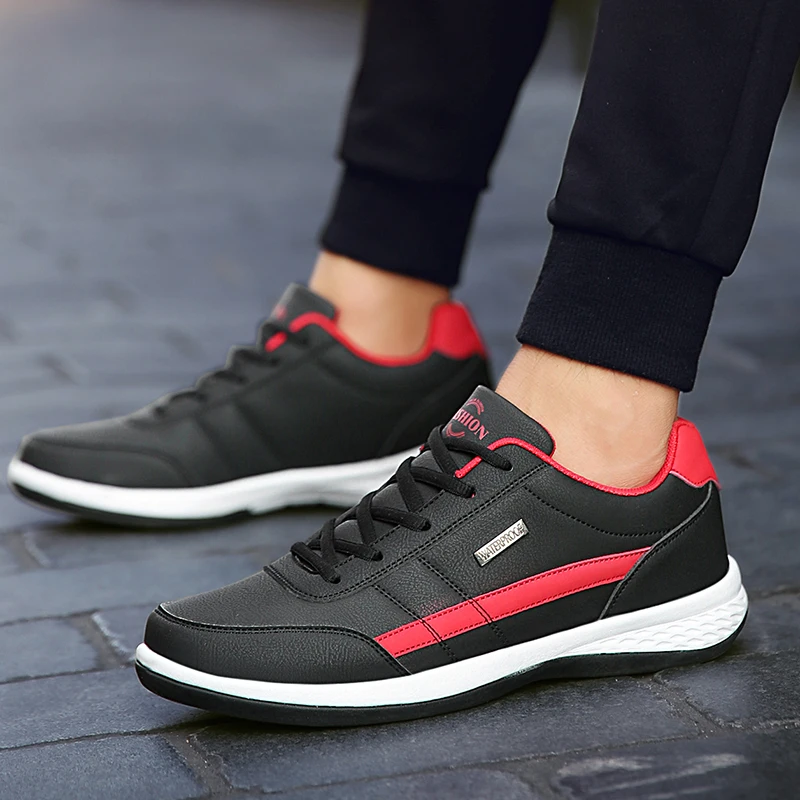 Sneakers Pu Leather Men Shoes Sneakers Trend Casual Breathable Leisure Male Sneaker Non-Slip Footwear Vulcanized Shoes Masculino