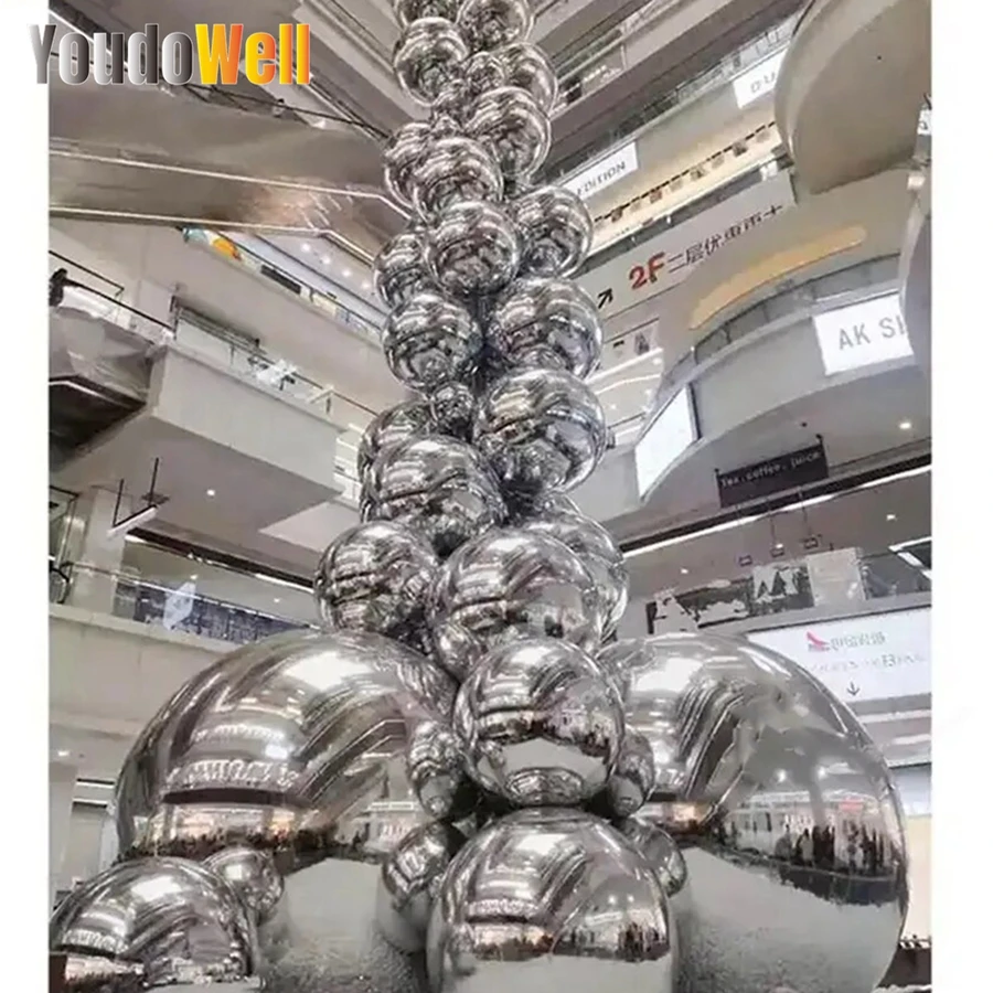 Decorative Ceiling Hanging Inflatable Mirror Ball Balloon Giant Mirror Ball Gold And Silver Rainbow Outdoor Disco Ball Floating 3