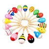 1pcs Colorful Wooden Maracas Baby Child Musical Instrument Rattle Shaker Party Children Gift Toy  toddler toys 1