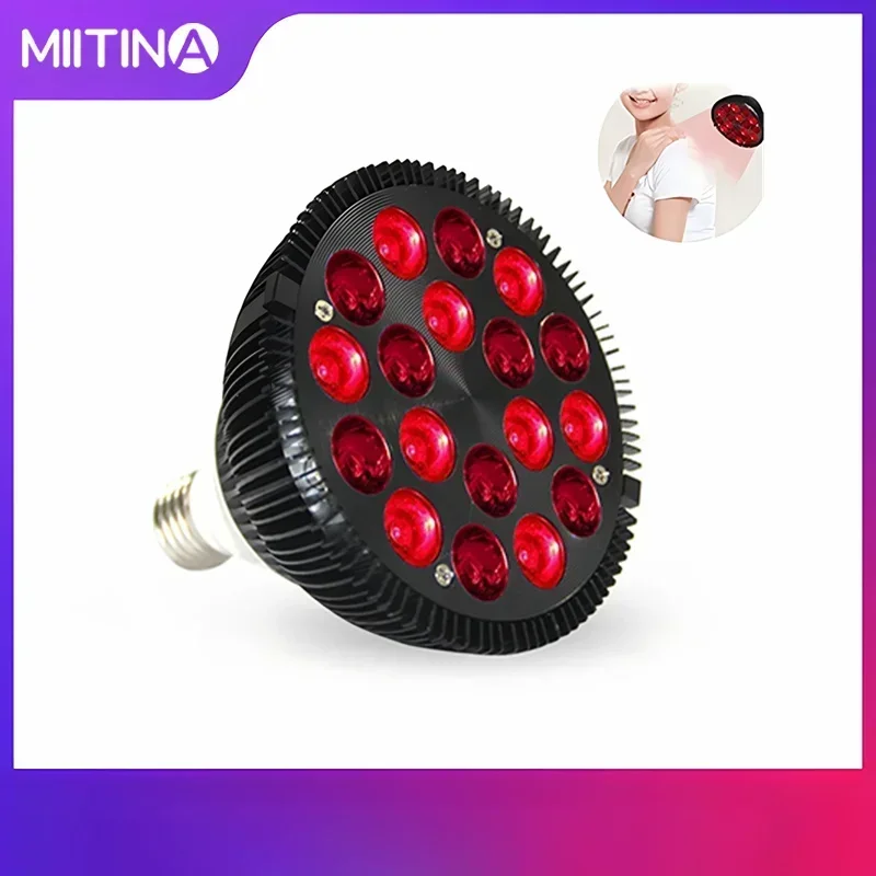 18pcs Red Lights Lamp Therapy Holder 360&deg; Adjustable Clamp 660&850nm Infrared Combo Bulb for Relief and Recovery Skin Care Pain