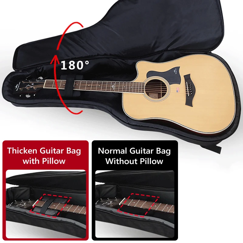 Guitar Bag 10mm 15mm Thicken Double Straps 36/38/39/40/41 Fabric Classical Guitar Case Portable Padded Oxford Gig Backpack X292