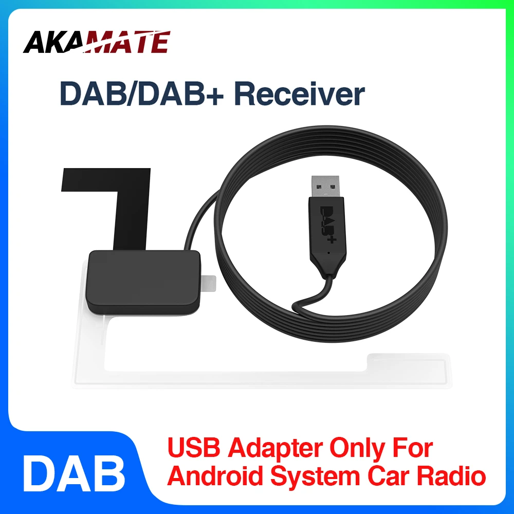 DAB Antenna Android System Car Radio USB Adapter Stereo DAB+ Receiver Player Support Favorites Channel List