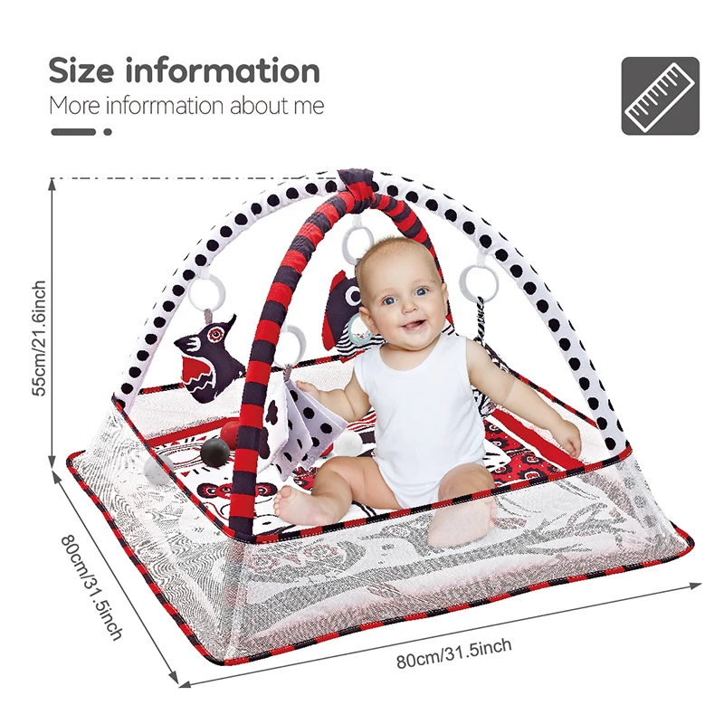 Baby Play Mat Activity Play Mat Play Mat Baby Tummy Time Toys Baby Play Gym Play Mat Tummy Time Activity Game Pad for 0-36 Months Newborns