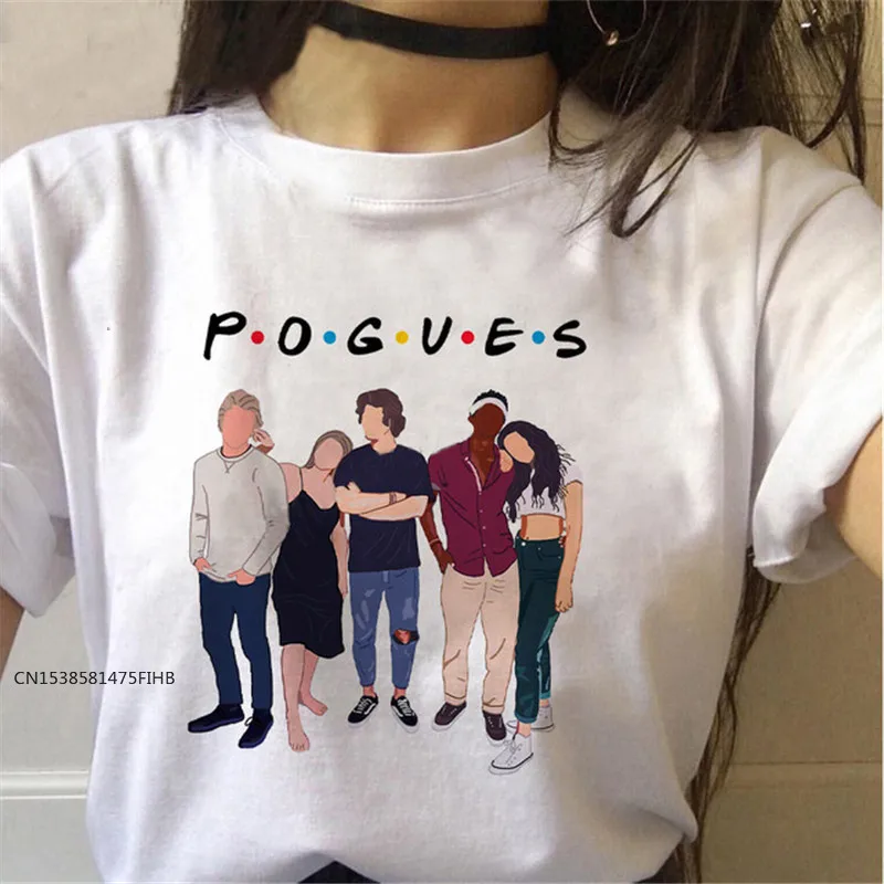 New Fashion Pogues Friends T Shirt Donna Graphic Cartoon Outer Banks Serie Tv T-Shirt Vintage Top Donna Premium Fabric