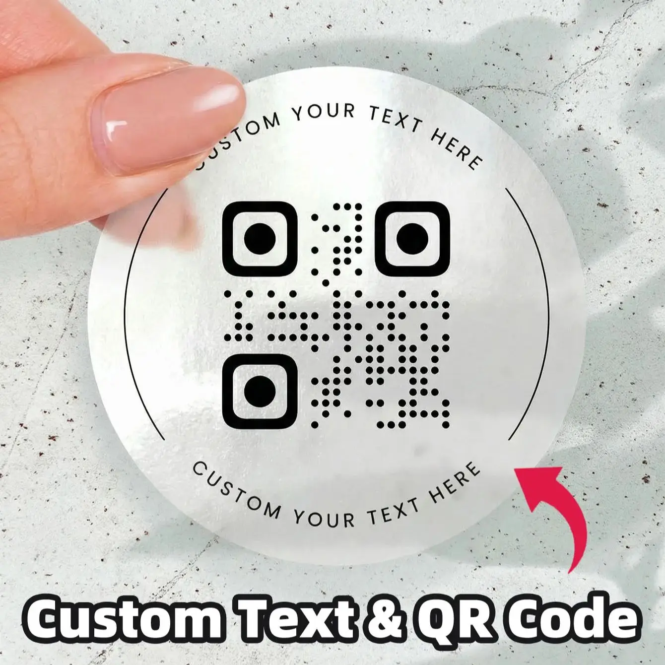 1/60/180개 맞춤형 QR 코드 원형 스티커, 어떤 텍스트/이미지로든 인쇄 가능, 파티, 라벨 및 포장에 적합합니다.