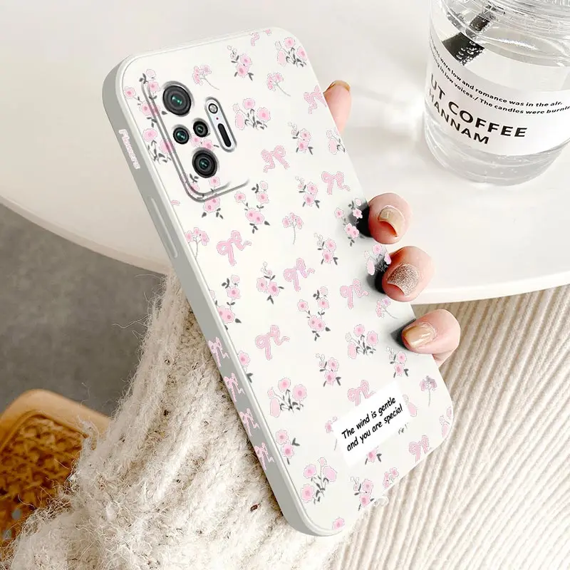 Pink Floral Silicone Phone Case Cover