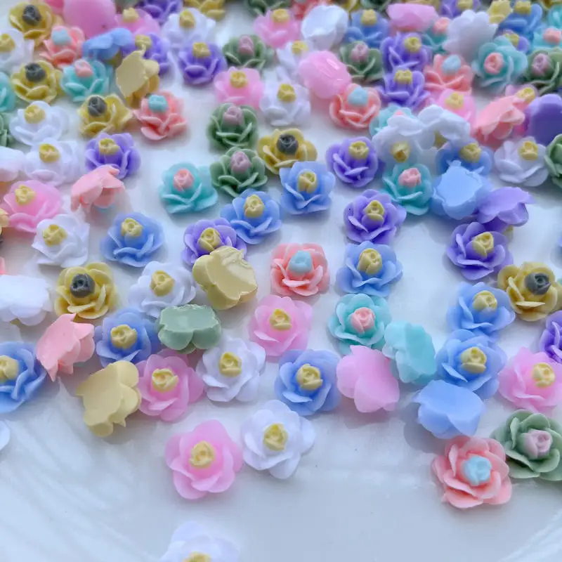 100 Ciondoli Fiore In Resina – Cabochon Retro Piatto, Perline Floreali Per Nail Art E Scrapbooking Fai Da Te - 4