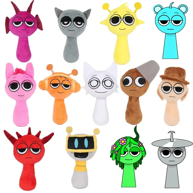 Plush Toys 20cm Sprunki Plush Doll Peripheral Bag Pendant Decora Birthday Christmas Gift for Kids