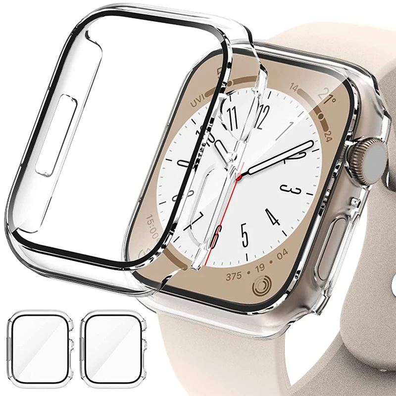 Glass+cover For Apple Watch Case 876543 Se Iwatch Accessorie Screen
