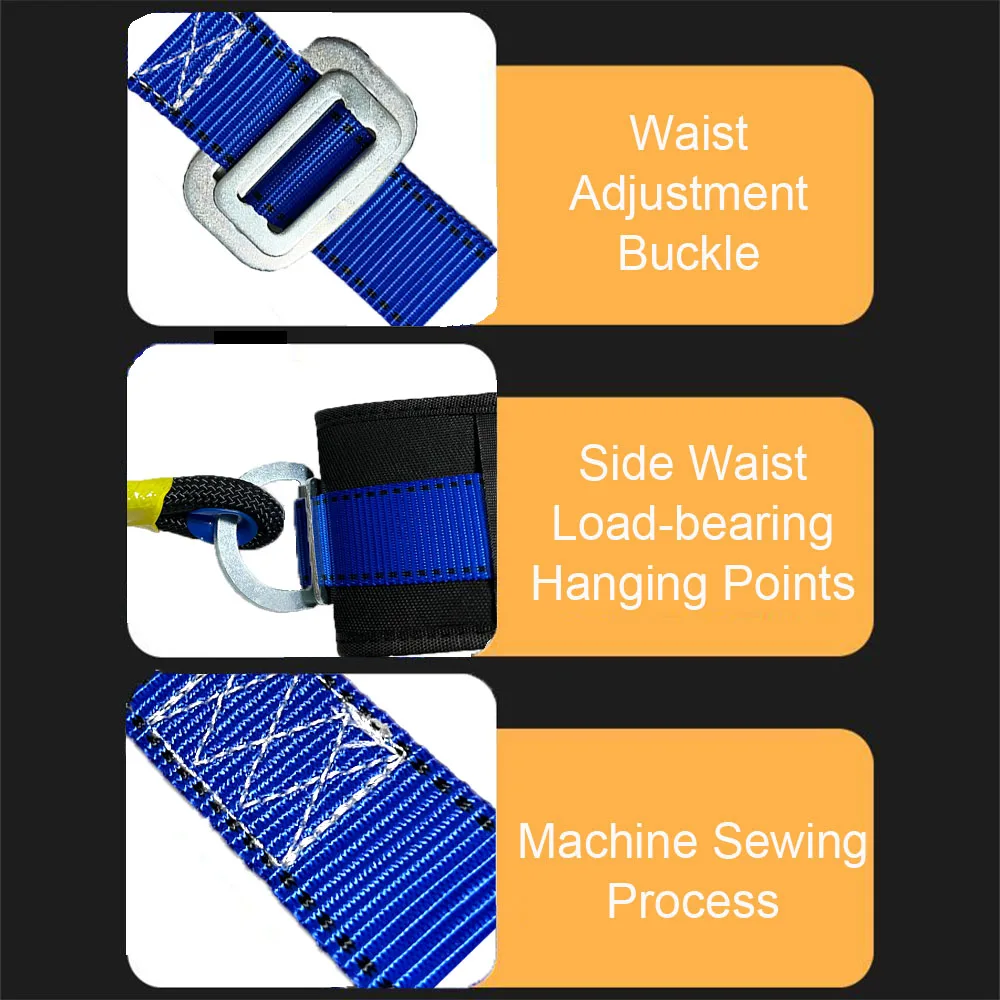 High-altitude Work Safety Belt Single Waist Work Harness Safety Rope Outdoor Climbing Training Electrician Protective Equipment safety harnesses,anti fall safety rope set