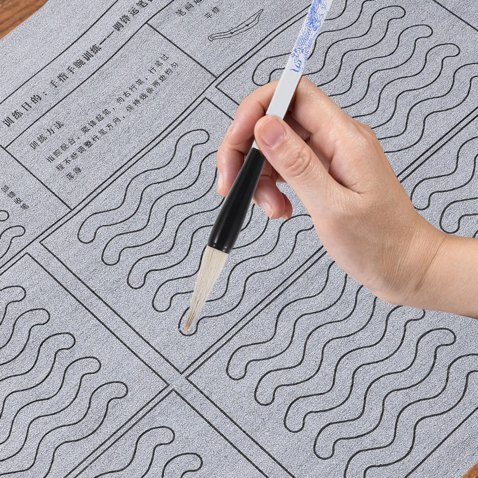 1 세트 중국 서예 물 쓰기 천 재사용 가능한 Xuan 종이 질감 연습 매트 초보자를위한 빠른 건조 휴대용 어린이