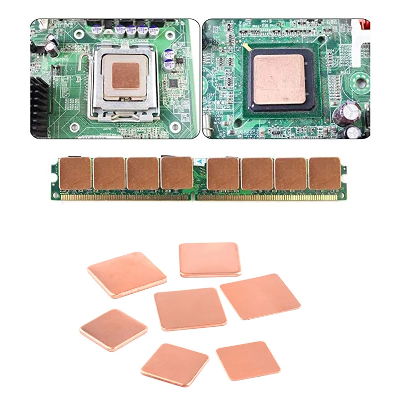10Pcs 0,3-2,0mm Laptop Kupfer Blätter Platte Streifen Shim Thermische Pad Kühlkörper Blatt Für GPU CPU VGA chip RAM Kühlung