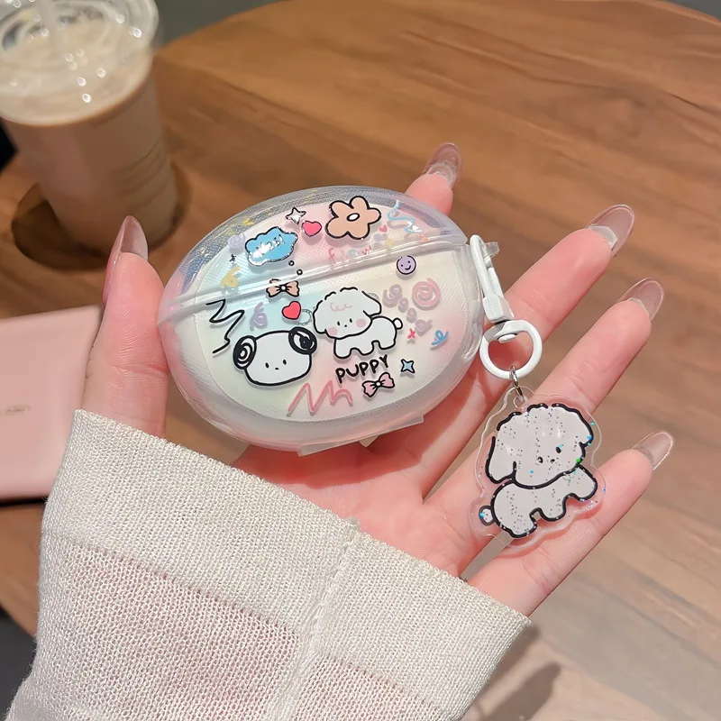 Cute Cartoon Cat Bow Star Earphone Case - Soft Cover